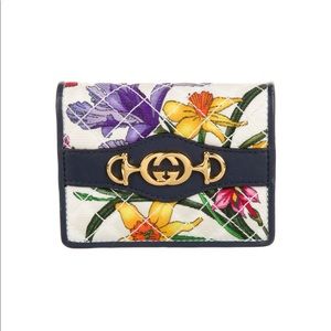 Gucci Trapuntata Zumi Floral Card Case Wallet